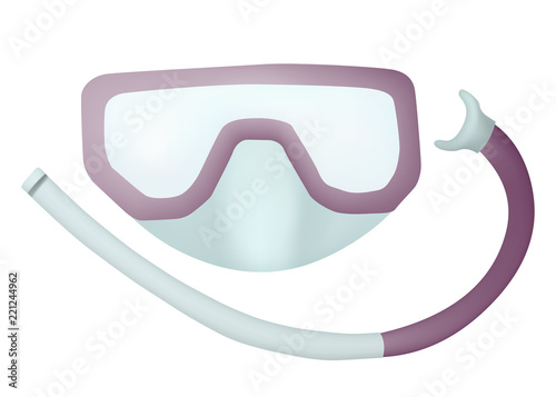Mask for swimming. Underwater protection. Vector illustration
