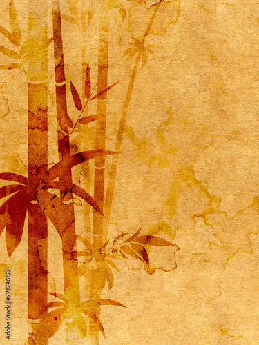 Fototapeta Gałęzie bambusa grunge