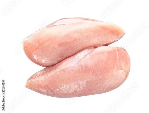 Fotografia, Obraz Raw chicken fillet on white background