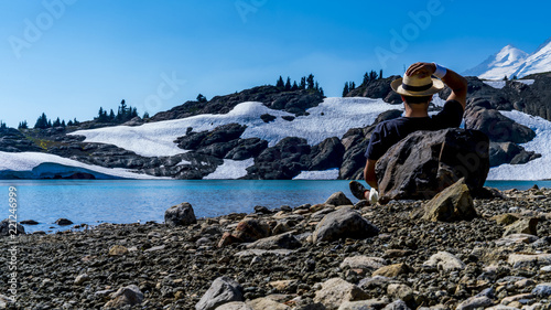 Hiker at Mount Baker Washington State, USA.