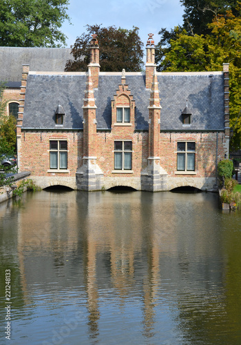 Buildings in historical city center of Brugge, Belgium