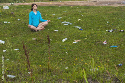 yoga in garbage