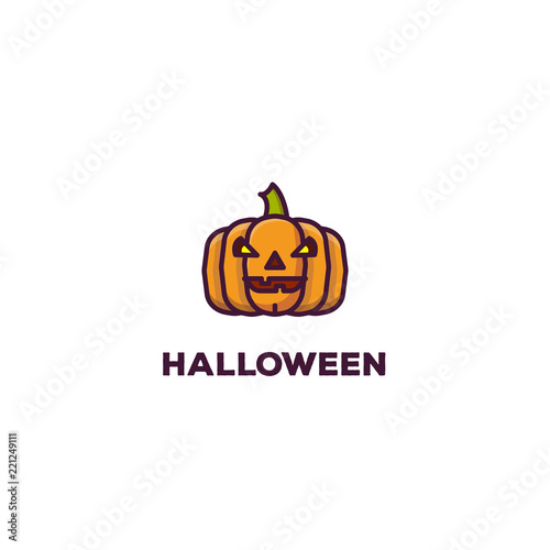 Halloween banner with pumpkin