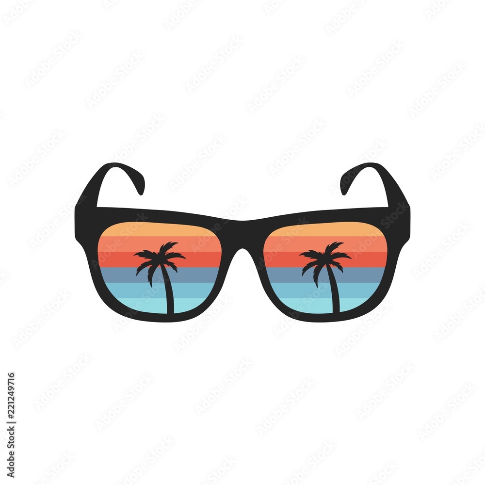 cool beach sunglasses vector logo design Stock Vector | Adobe Stock
