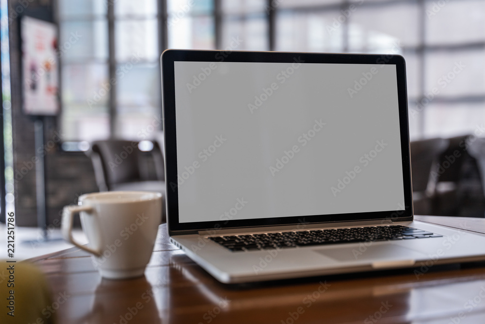 mock up Using laptop with blank screen computer modern mock up Using laptop with blank screen computer modern