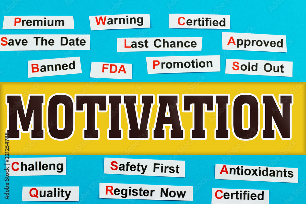 MOTIVATION words and tags cloud