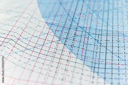 Red And Blue Lines Crossing Creating A Grid