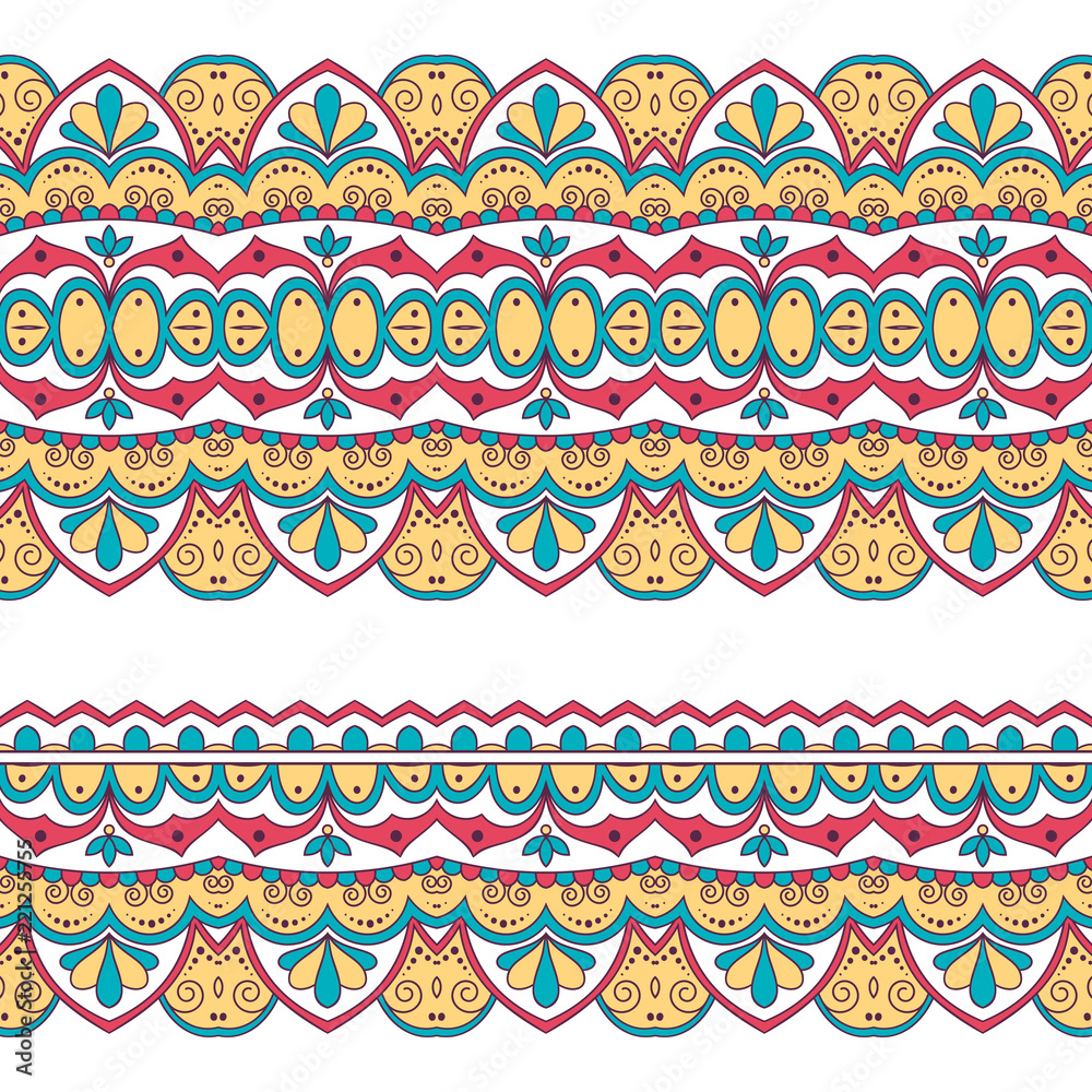 Ethnic seamless border. Hand drawn vector illustration Ethnic seamless border. Hand drawn vector illustration