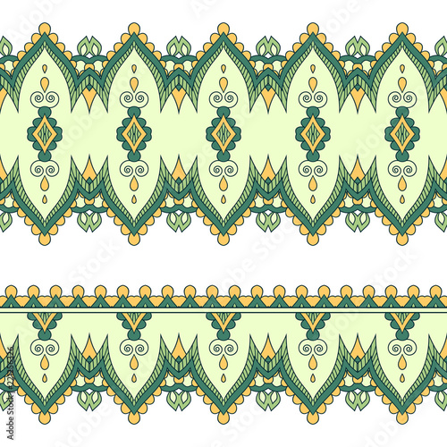 Ethnic seamless border. Hand drawn vector illustration