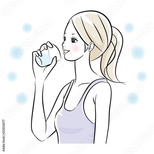 水分補給　女性