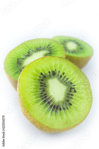 Kiwi fruit on white background