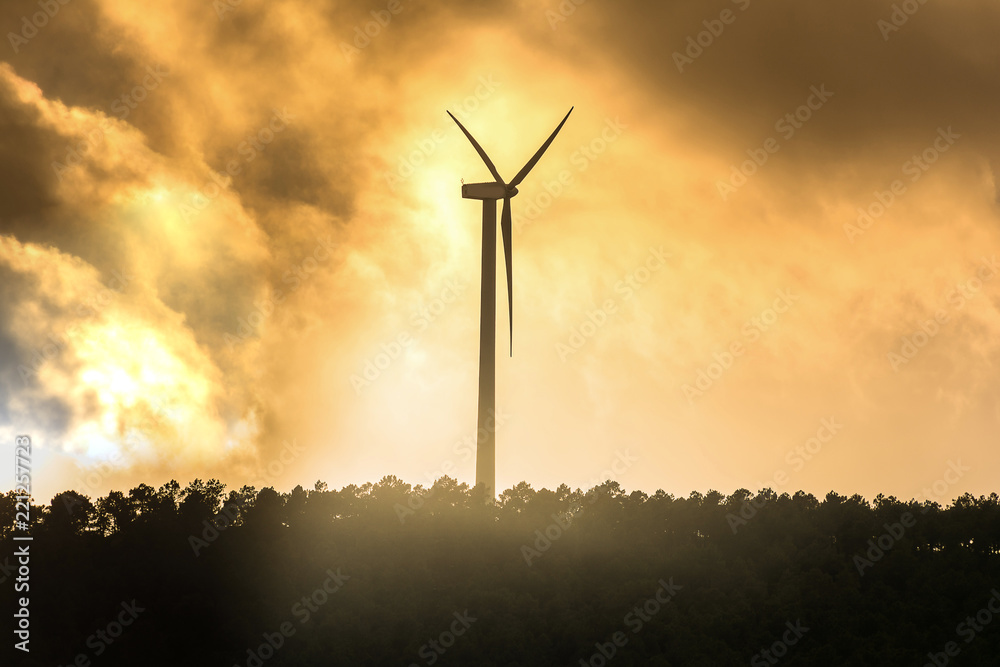 Obraz premium Wind farm park of Las Labradas in the Valleys of Benavente in Zamora (Spain)