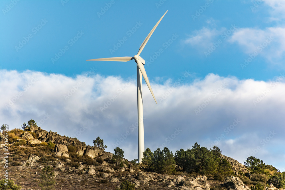 Wind farm park of Las Labradas in the Valleys of Benavente in Zamora (Spain)