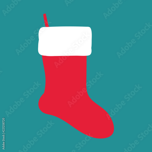  isolated, red sock for gifts