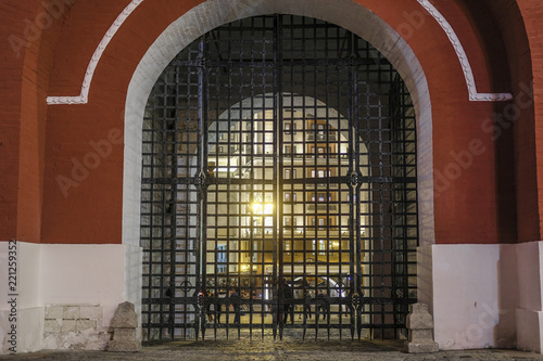 Moscow, Russia - September, 6, 2018: Ancient gates in the center of Moscow