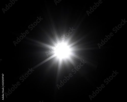 abstract beautiful rays of light on black background. photo