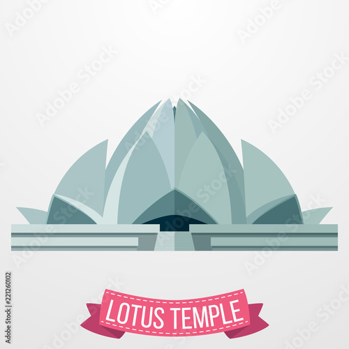 Lotus Temple icon on white background