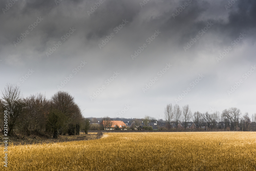 Heavy Rain Cloud Covering Farmland Below Heavy Rain Cloud Covering Farmland Below