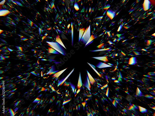 Gemstone structure extreme closeup and kaleidoscope