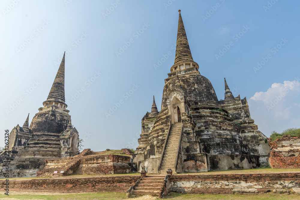 Ancient pagoda in historical park Wat Phra si sanphet ayutthaya thailand Ancient pagoda in historical park Wat Phra si sanphet ayutthaya thailand