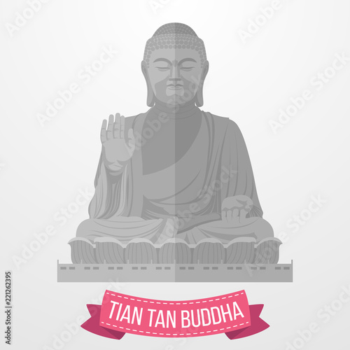 Tian Tan Buddha icon on white background