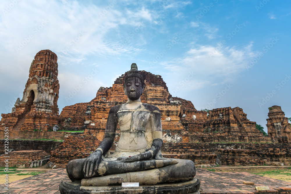 Buddha statue with Pagoda at Wat maha Ayutthaya,Thailand. Buddha statue with Pagoda at Wat maha Ayutthaya,Thailand.
