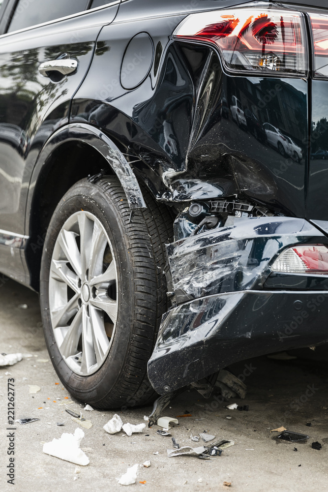 Damaged bumper from car accident Stock Photo Adobe Stock