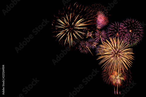 Fotografie, Tablou Fireworks on black Background