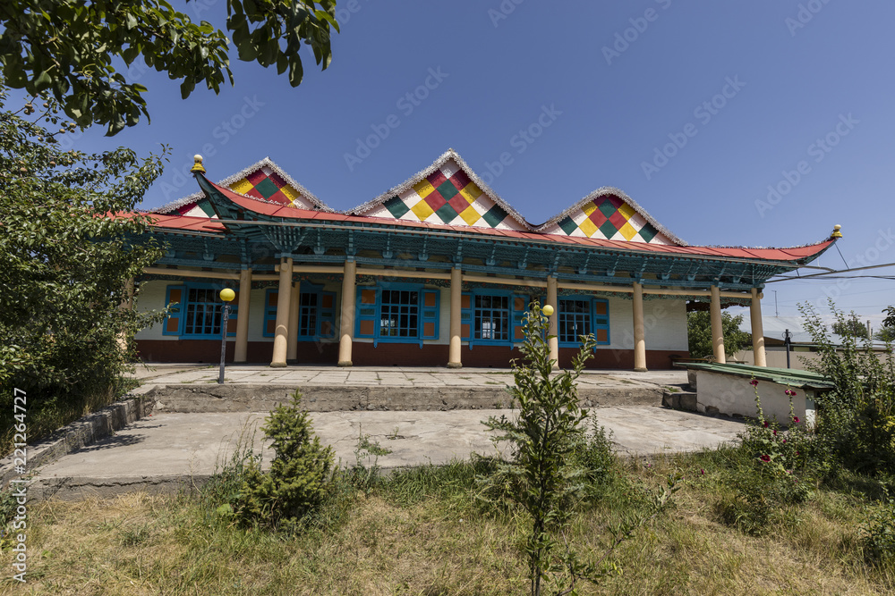Old wooden Dungan mosque in Karakol, Kyrgyzstan
