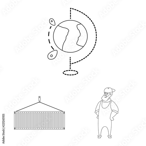 Vector design of goods and cargo sign. Collection of goods and warehouse stock vector illustration.