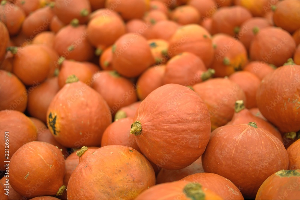 Recently harvested orange pumpkins for sale. Recently harvested orange pumpkins for sale.