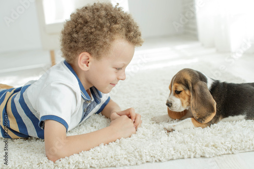 Child with a dog 