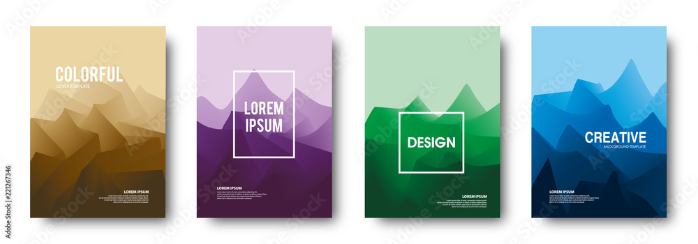 Minimal cover design. colorful geometric gradients background. Minimal cover design. colorful geometric gradients background.