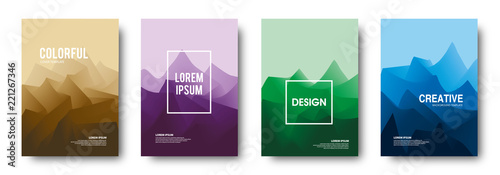 Minimal cover design. colorful geometric gradients background.