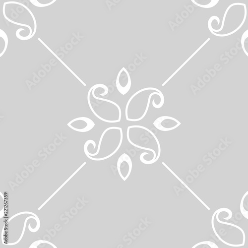 abstract floral seamless pattern with flowers, netting and leaves