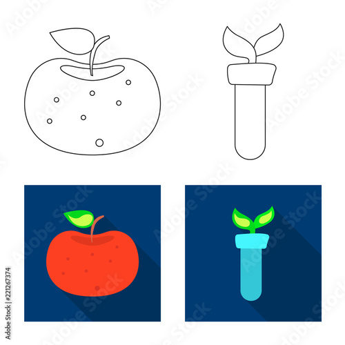 Vector design of genetic and plant symbol. Set of genetic and biotechnology vector icon for stock.