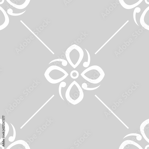 abstract floral seamless pattern with flowers, netting and leaves