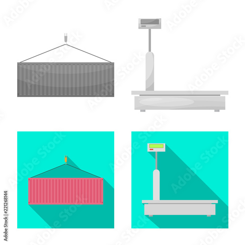 Vector design of goods and cargo symbol. Set of goods and warehouse vector icon for stock.