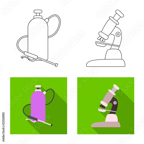 Vector design of genetic and plant sign. Set of genetic and biotechnology stock symbol for web.