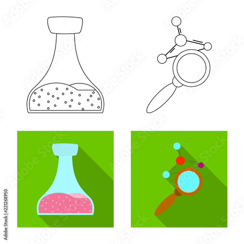 Isolated object of genetic and plant logo. Collection of genetic and biotechnology stock vector illustration.