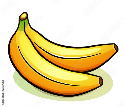 Vector two yellow bananas design