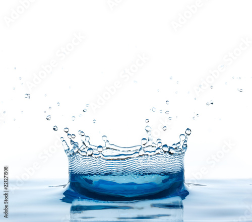 Beautiful splash of blue water