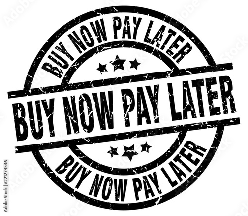 buy now pay later round grunge black stamp