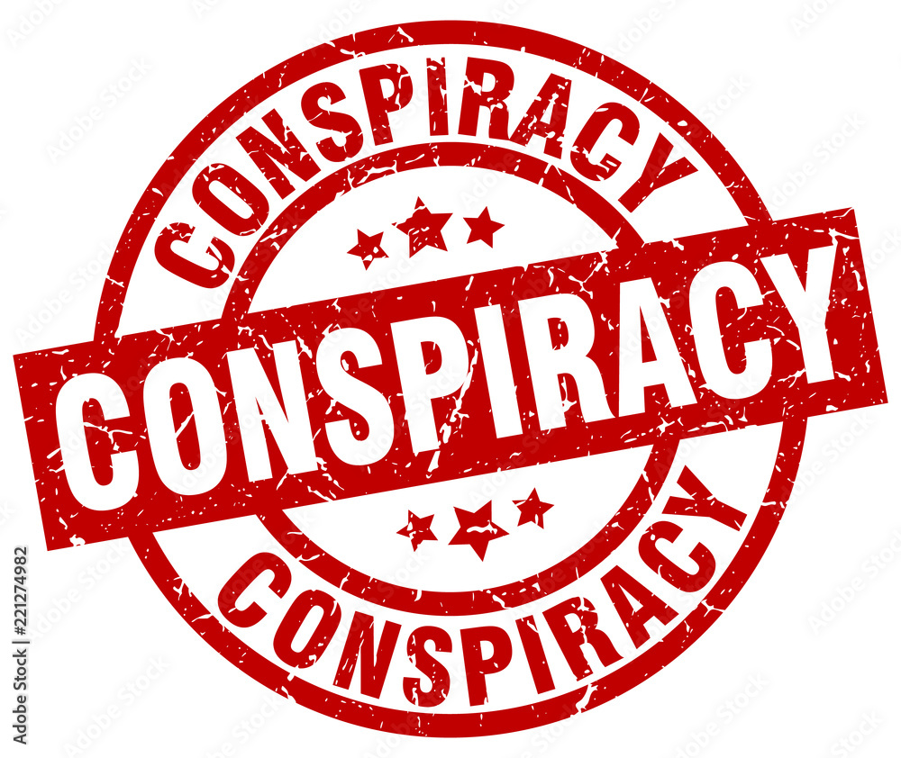 conspiracy round red grunge stamp conspiracy round red grunge stamp
