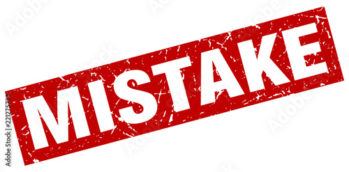 square grunge red mistake stamp