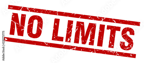 square grunge red no limits stamp