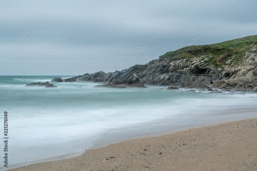 Wave over Beach, Towan Head, Newquay, Cornwall Wave over Beach, Towan Head, Newquay, Cornwall