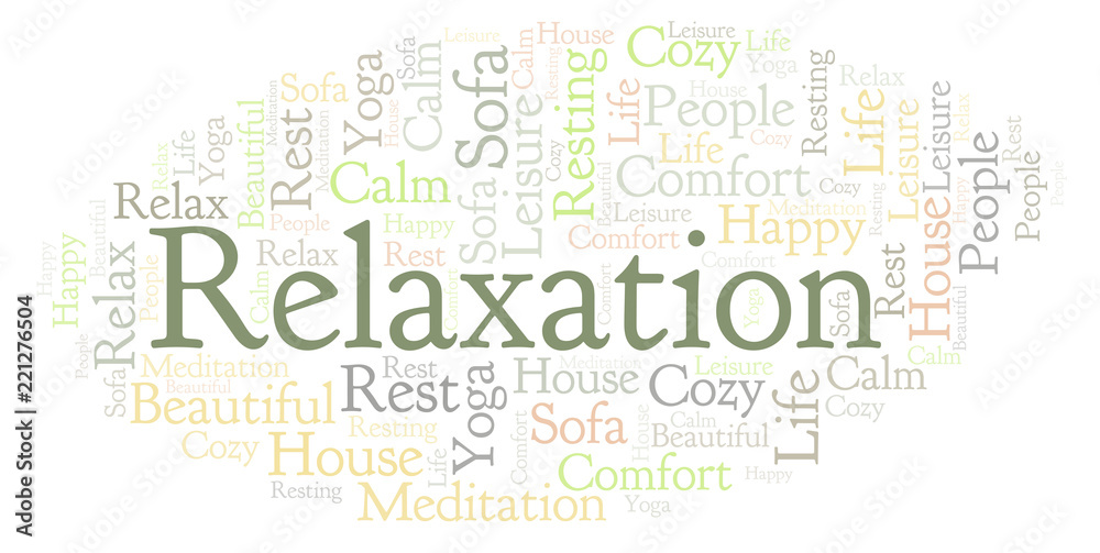 Relaxation word cloud. Relaxation word cloud.