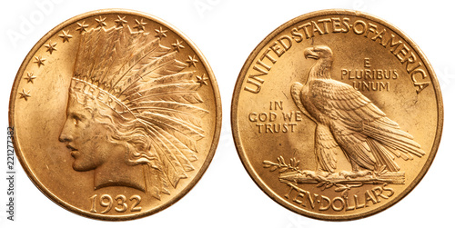 USA 10 Dollar Gold Eagle Indian Head photo