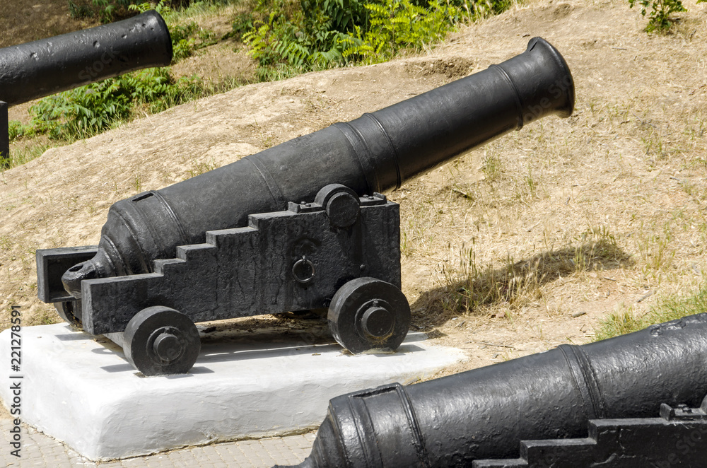 old cannon on a gun carriage